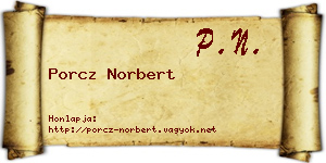 Porcz Norbert névjegykártya