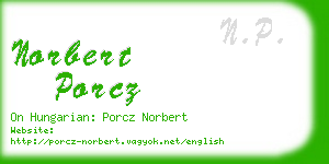 norbert porcz business card